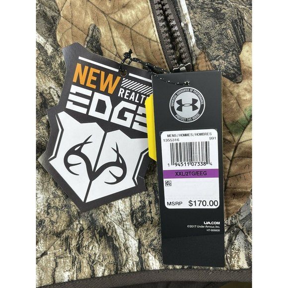 Under Armour Camo Jacket 2XLarge Mens Brow Tine New Realtree Edge Mid Season Kit - Picture 5 of 5